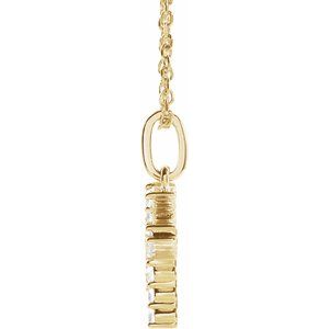 14K Yellow Gold 1/5 CTW Lab-Grown Diamond Initial K 16-18" Necklace