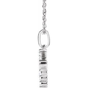 14K White Gold 1/5 CTW Lab-Grown Diamond Initial K 16-18" Necklace