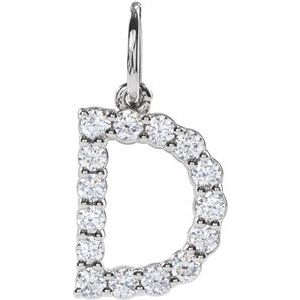 14K White Gold 1/4 CTW Lab-Grown Diamond Initial D Pendant