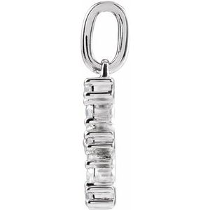 14K White Gold 1/5 CTW Lab-Grown Diamond Initial E Pendant