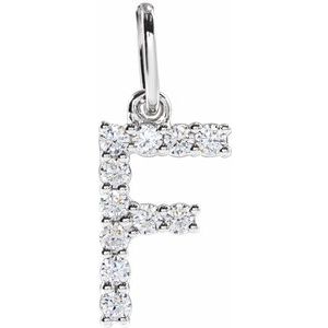 14K White Gold 1/6 CTW Lab-Grown Diamond Initial F Pendant