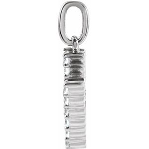 14K White Gold 1/5 CTW Lab-Grown Diamond Initial H Pendant