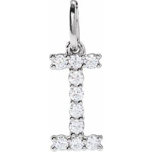 14K White Gold 1/6 CTW Lab-Grown Diamond Initial I Pendant