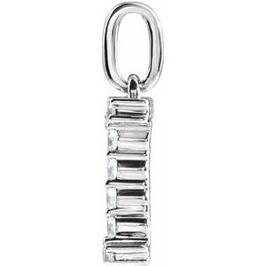 14K White Gold 1/6 CTW Lab-Grown Diamond Initial I Pendant