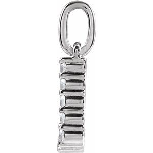 14K White Gold 1/8 CTW Lab-Grown Diamond Initial J Pendant