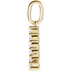 14K Yellow Gold 1/8 CTW Lab-Grown Diamond Initial L Pendant