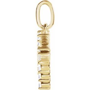 14K Yellow Gold 1/5 CTW Lab-Grown Diamond Initial K Pendant