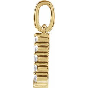 14K Yellow Gold 1/8 CTW Lab-Grown Diamond Initial J Pendant