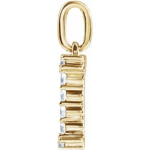 14K Yellow Gold 1/6 CTW Lab-Grown Diamond Initial I Pendant
