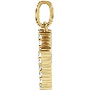 14K Yellow Gold 1/5 CTW Lab-Grown Diamond Initial H Pendant