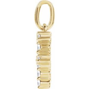 14K Yellow Gold 1/6 CTW Lab-Grown Diamond Initial F Pendant