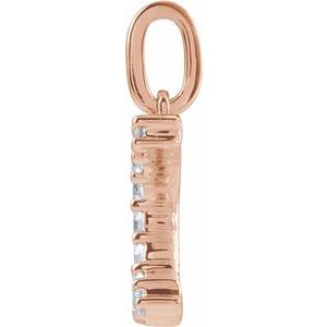 14K Rose Gold 1/6 CTW Lab-Grown Diamond Initial C Pendant