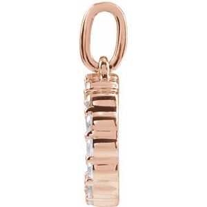 14K Rose Gold 1/4 CTW Lab-Grown Diamond Initial D Pendant