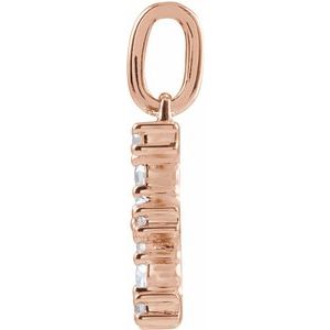14K Rose Gold 1/5 CTW Lab-Grown Diamond Initial E Pendant