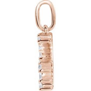 14K Rose Gold 1/5 CTW Lab-Grown Diamond Initial G Pendant