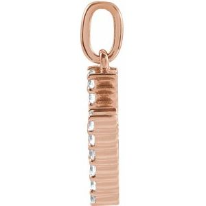 14K Rose Gold 1/5 CTW Lab-Grown Diamond Initial H Pendant