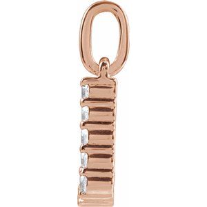 14K Rose Gold 1/8 CTW Lab-Grown Diamond Initial J Pendant