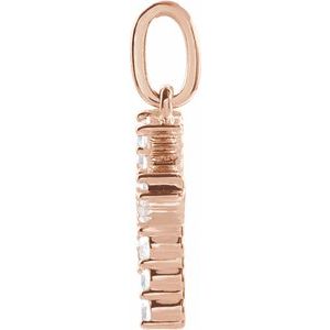 14K Rose Gold 1/5 CTW Lab-Grown Diamond Initial K Pendant