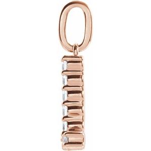 14K Rose Gold 1/8 CTW Lab-Grown Diamond Initial L Pendant