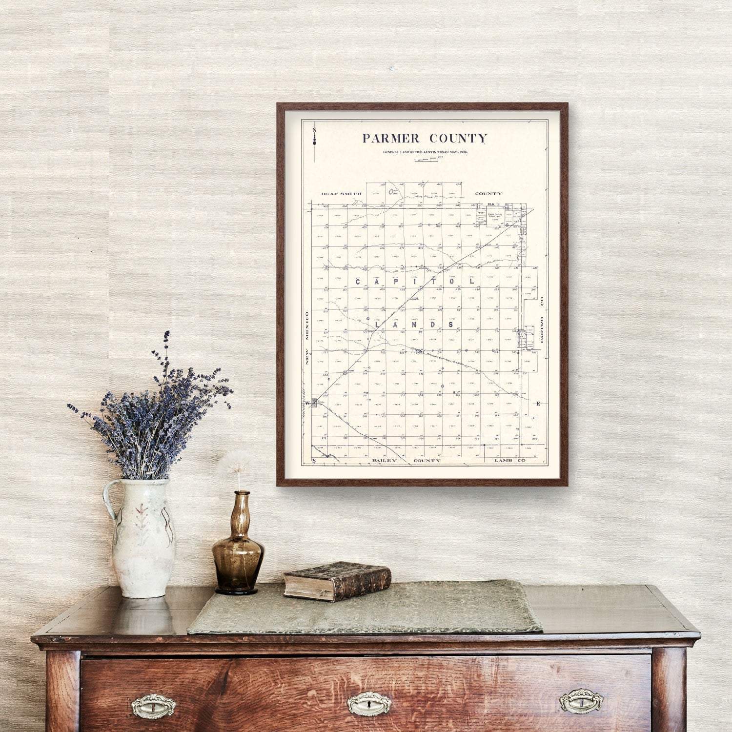 Vintage Map of Parmer County, Texas 1926