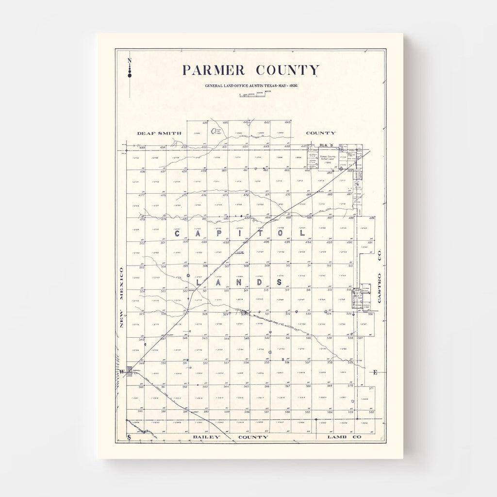 Vintage Map of Parmer County, Texas 1926