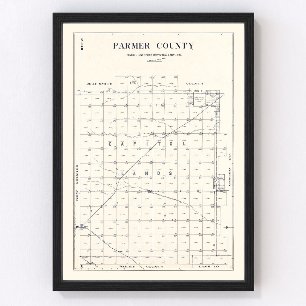 Vintage Map of Parmer County, Texas 1926