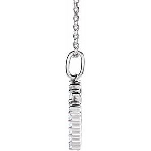 14K Rose Gold 1/3 CTW Lab-Grown Diamond Initial M 16-18" Necklace