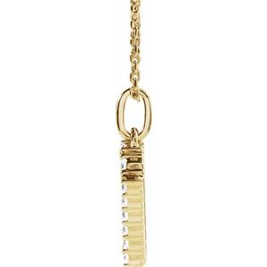 14K Yellow Gold 1/3 CTW Lab-Grown Diamond Initial M 16-18" Necklace