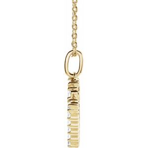 14K Yellow Gold 1/4 CTW Lab-Grown Diamond Initial N 16-18" Necklace