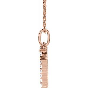 14K Rose Gold 1/4 CTW Lab-Grown Diamond Initial N 16-18" Necklace