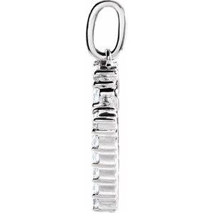 14K White Gold 1/3 CTW Lab-Grown Diamond Initial M Pendant