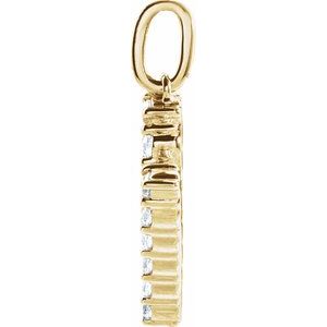 14K Yellow Gold 1/3 CTW Lab-Grown Diamond Initial M Pendant