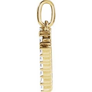 14K Yellow Gold 1/4 CTW Lab-Grown Diamond Initial N Pendant