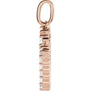 14K Rose Gold 1/3 CTW Lab-Grown Diamond Initial M Pendant