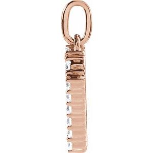 14K Rose Gold 1/4 CTW Lab-Grown Diamond Initial N Pendant