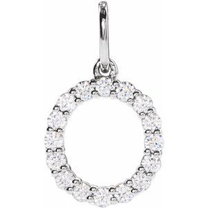 14K White Gold 1/4 CTW Lab-Grown Diamond Initial O Pendant