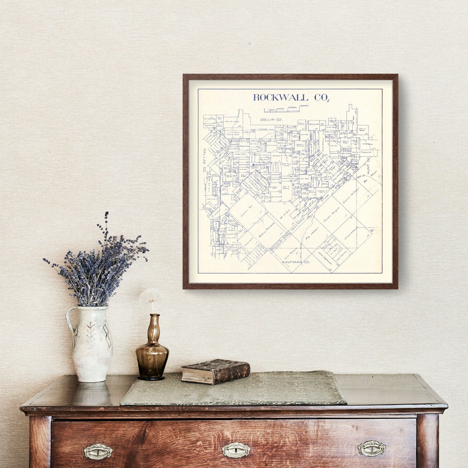 Vintage Map of Rockwall County, Texas 1927