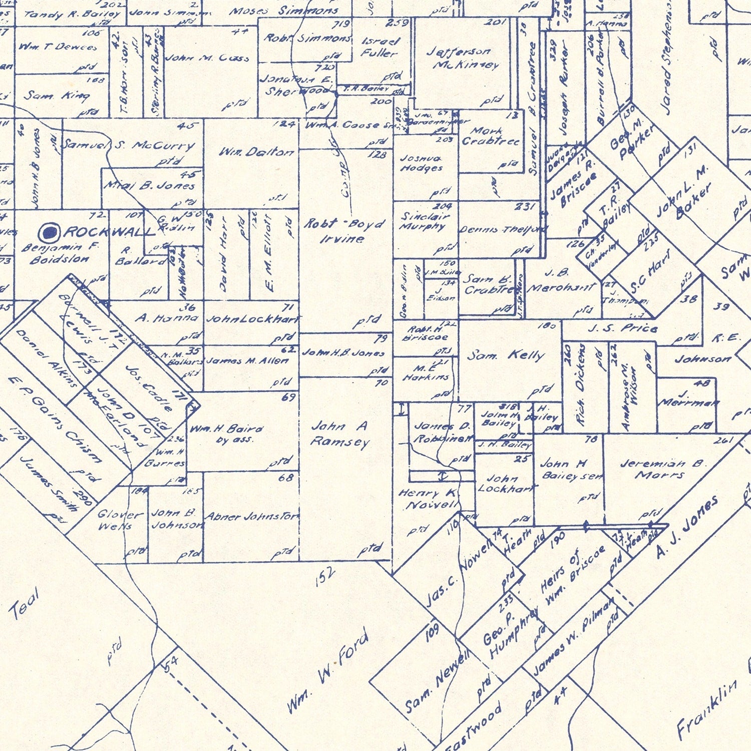 Vintage Map of Rockwall County, Texas 1927