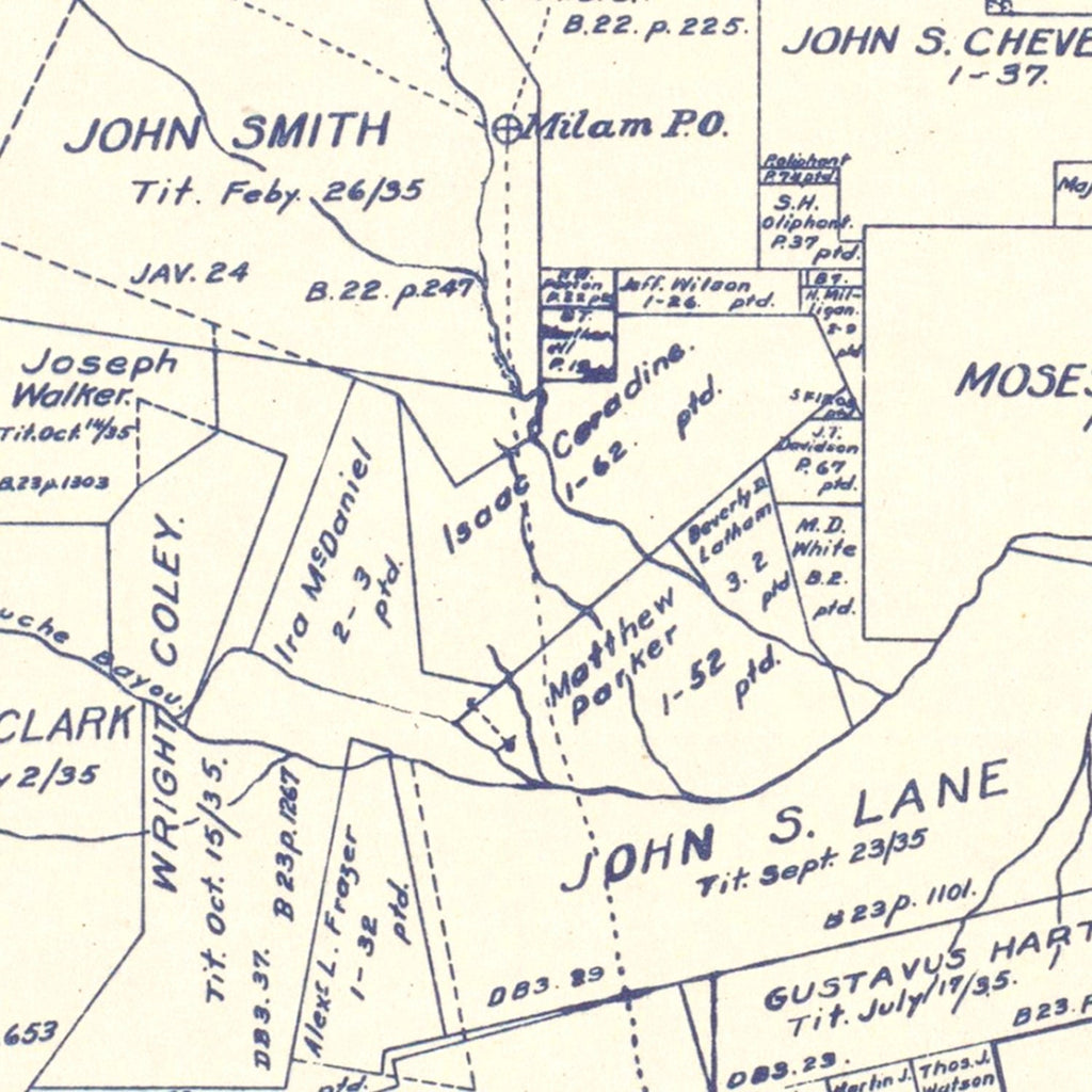 Vintage Map of Sabine County, Texas 1920