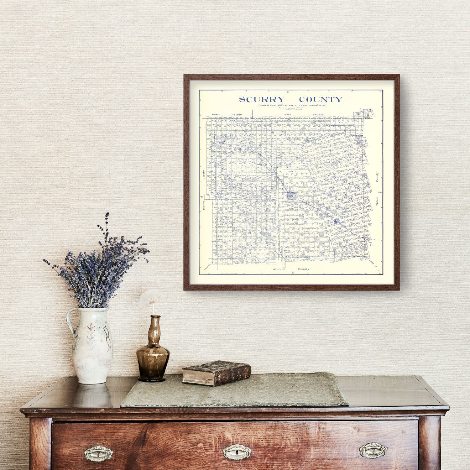 Vintage Map of Scurry County, Texas 1921