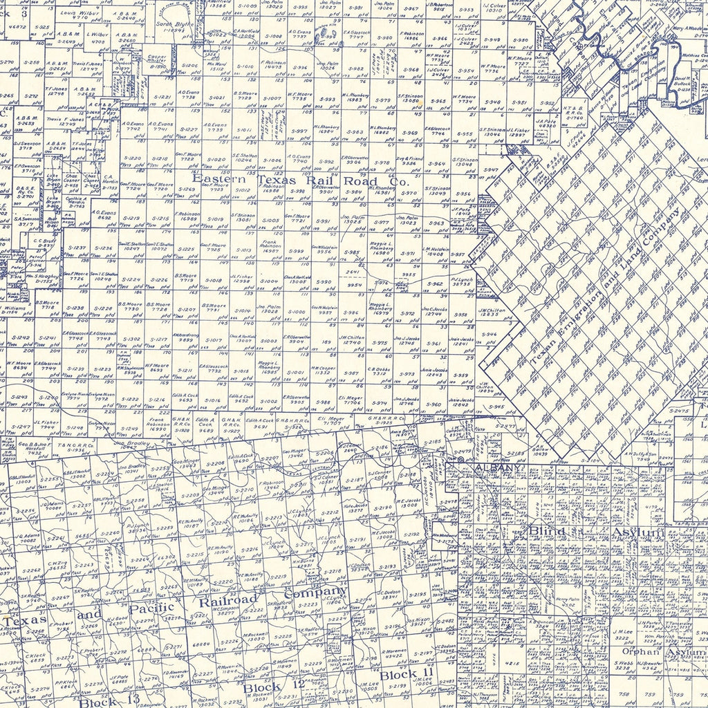Vintage Map of Shackelford County, Texas 1920