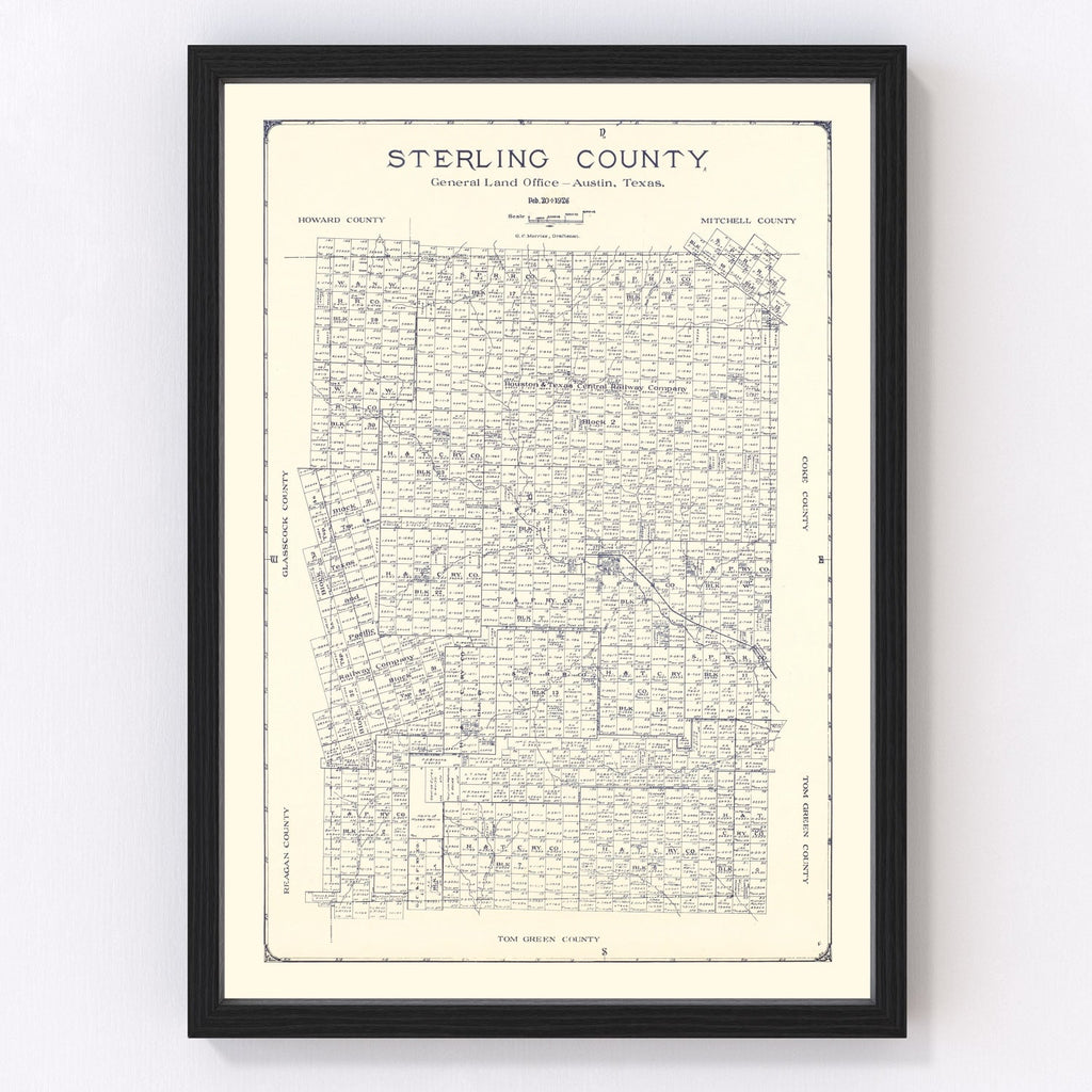 Vintage Map of Sterling County, Texas 1926
