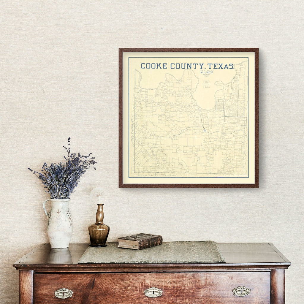 Vintage Map of Cooke County, Texas 1920