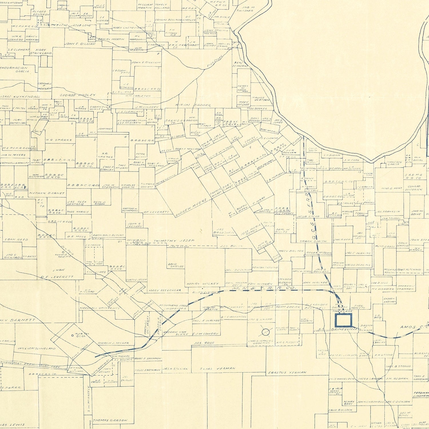 Vintage Map of Cooke County, Texas 1920