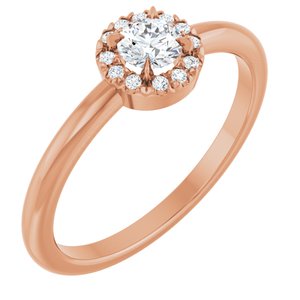 14K Rose Gold 1/4 CTW Natural Diamond French-Set Halo-Style Ring