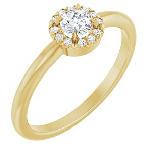 14K Yellow Gold 1/4 CTW Natural Diamond French-Set Halo-Style Ring