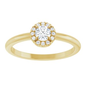 14K Yellow Gold 1/4 CTW Natural Diamond French-Set Halo-Style Ring
