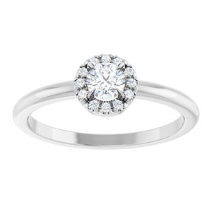 14K White Gold 1/4 CTW Natural Diamond French-Set Halo-Style Ring