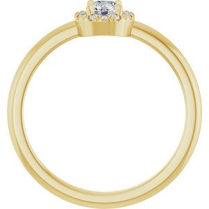14K Yellow Gold 1/4 CTW Natural Diamond French-Set Halo-Style Ring
