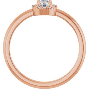 14K Rose Gold 1/4 CTW Natural Diamond French-Set Halo-Style Ring